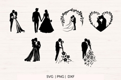 Bride and Groom SVG Bundle | 15 Wedding Couple Silhouettes Product Image 2