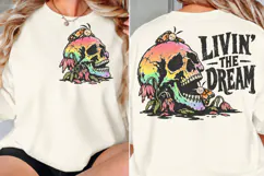 Front Back Skull Shirt Design, Skull Moth Front Back PNG, Li Product Image 2
