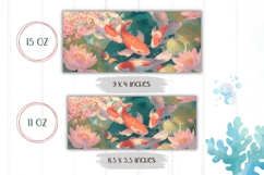 Koi Fish Mug, Floral Mug Design, Summer Mug Template Product Image 2