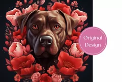 Chocolate Labrador Tumbler Design, Floral Dog Sublimation Product Image 2