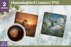 Hummingbird Coaster sublimation Summer garden coaster Product Image 1