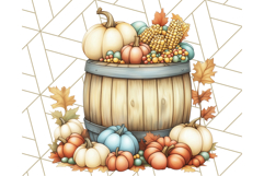 Fall Dinosaur PNG Clipart with Autumn Elements, Cute Dino Product Image 2