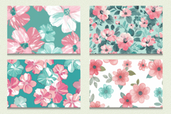 Pink and Teal Flowers Cutting Boards sublimation Designs Product Image 2