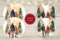 Christmas Car Coasters Design, Christmas Family Sublimation Product Image 2