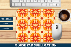 Orange Moroccan Pattern Mouse Pad | Mouse Pad Sublimation Product Image 1