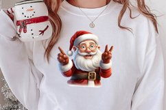 Christmas Santa Claus Peeking Clipart PNG Product Image 2