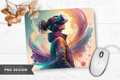 Virtual Reality Bliss A Colorful Mouse Pad PNG Design Product Image 1