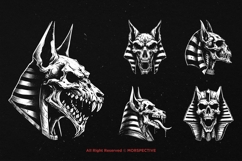 10 Bundle Dark Art Anubis Ancient Egyptian Skull Tattoo Product Image 3
