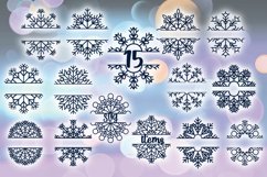 Papercut Snowflakes Split Monograms- 15 SVG items Product Image 2