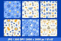 Hanukkah Seamless Patterns | Jewish Digital Paper Product Image 2