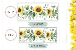 Watercolor Flowers Mug Sublimation, Floral Mug Design Product Image 2