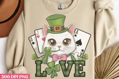Love PNG, St Patricks Day Cat Sublimation PNG Product Image 2