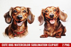 Cute Dog Watercolor Clipart, Christmas Dog Wall Art Product Image 1