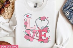 Love PNG, Valentine Nurse Sublimation PNG Product Image 3