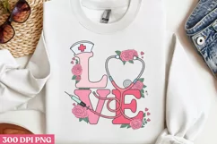 Love PNG, Valentine Nurse Sublimation PNG Product Image 3