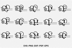 Flower Monogram Split Letters, Floral Monogram Font SVG File Product Image 19