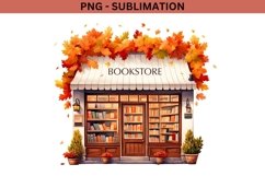 Cozy Autumn Bookstore PNG Sublimation Product Image 1