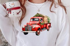 Christmas Cars Watercolor clipart, Christmas Cars Clipart Product Image 2