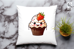 Cute Strawberry Cupcake Dessert Clipart lPNG Product Image 3