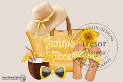 Yellow Summer Vibes Beach Tote Design -Sunshine Vacation PNG Product Image 1