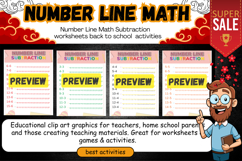 Number Line Math Subtraction worksheet activities Homeschool Product Image 2