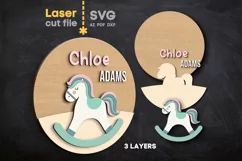 Horse Baby Name Sign SVG Laser cut file for Glowforge Product Image 2