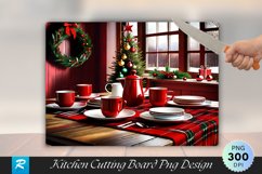 Farmhouse Christmas Breakfast Cutting Board PNG Product Image 1