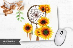 Rustic Boho Sunflowers Mouse Pad PNG Design Product Image 1
