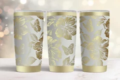 20oz Tumbler laser svg Hibiscus wrap|Tropic Flowers pattern Product Image 1