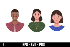 Flat circular avatars representing various people Product Image 2