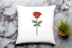 Elegant Red Rose Botanical Clipart Sublimation PNG Product Image 3
