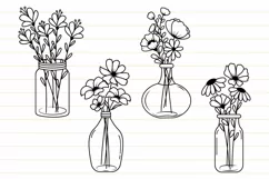 Mason Jar With Flower Svg, Flowers Svg, Mason Jar Svg, Product Image 3