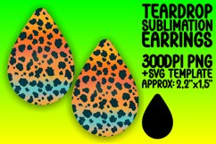 Abstract Leopard Teardrop Earring Wrap Gradient Design PNG Product Image 1