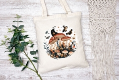 Celestial Mushrooms Illustration, Cartoon Forest PNG Product Image 2