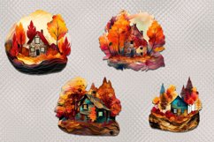 Autumn clipart | 8 designs made with alcohol ink,PNG Product Image 3