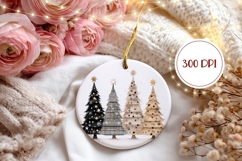 Boho Christmas Ornament, Christmas Tree Ornament Sublimation Product Image 2