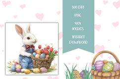 Easter Flowers Square Coasters, Easter Basket Square Coaster Product Image 2