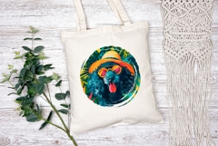 Summer Poodle Illustration, Tropical Black Poodle Dog PNG Product Image 2