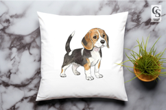 Cute Beagle Puppy Watercolor Clipart Sublimation PNG Product Image 2