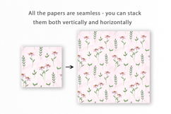Pink Flowers Seamless Pattern, Digital Paper Product Image 2