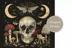 Gothic Tumbler Wrap Design, Mystical Skull Tumbler Design Product Image 2