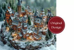3D Christmas Tumbler Wrap, 3D Winter Tumbler Template Product Image 2