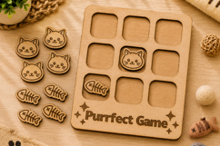 Cat Tic Tac Toe Laser Cut SVG Product Image 1