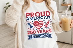 Proud American 250 Years Svg, USA 250th Anniversary Svg. Product Image 3