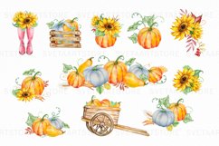 Watercolor Pumpkin Clipart, Autumn Pumpkins composition Product Image 5