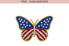 USA butterfly png design for T-shirts Product Image 2