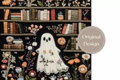 Embroidery Halloween Tumbler, Cute Ghost Tumbler Template Product Image 2