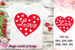 Red Heart of Hearts Valentine's Day, Cut File for Cricut Product Image 1