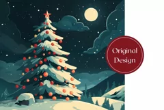 Christmas Tree Tumbler Wrap, Moon Tumbler Sublimation Product Image 2