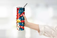 4th Of July Rooster American Flag 20 oz Skinny Tumbler Product Image 2